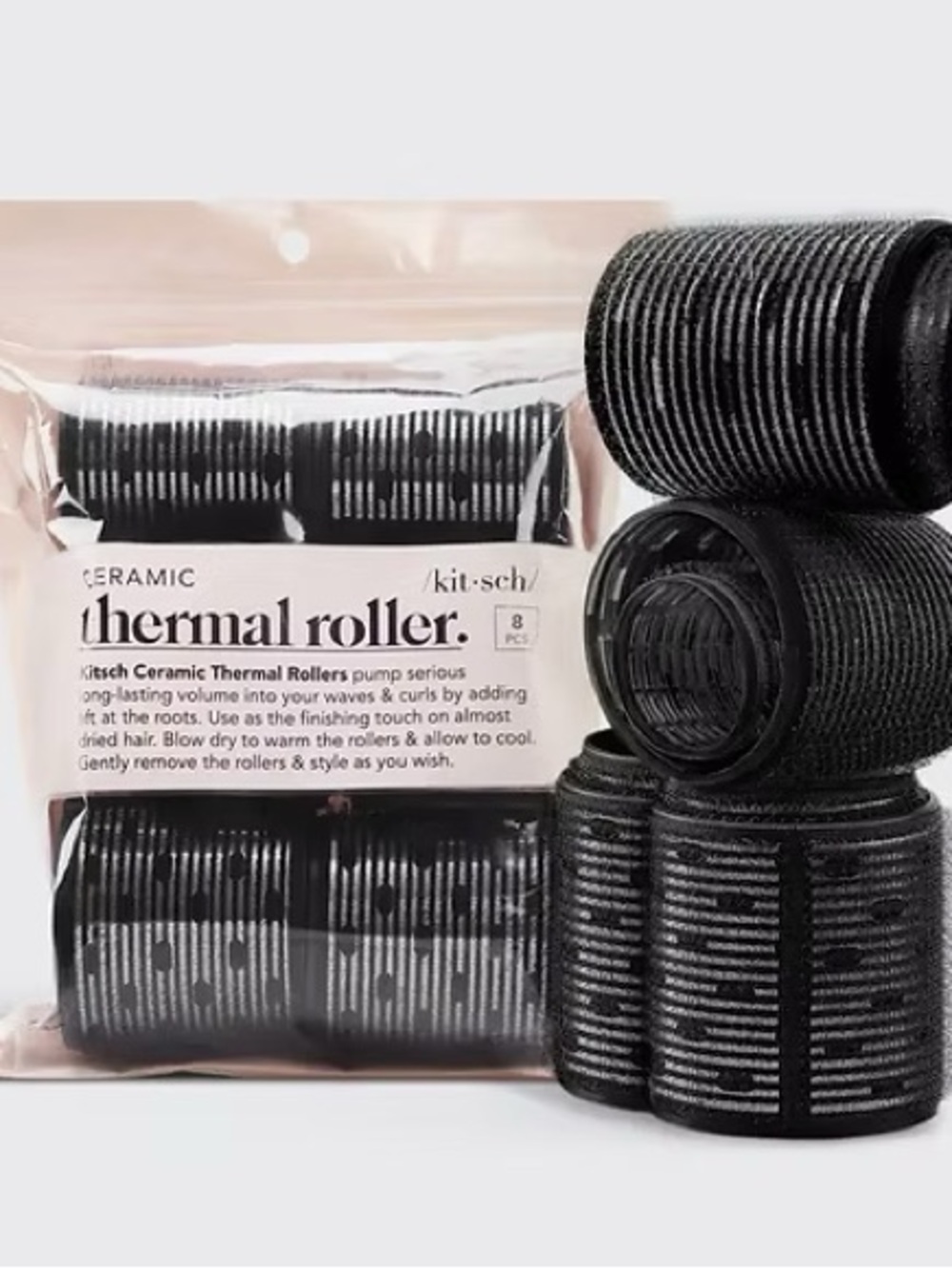 2- Black Ceramic Thermal Hair Rollers - 8 Pack